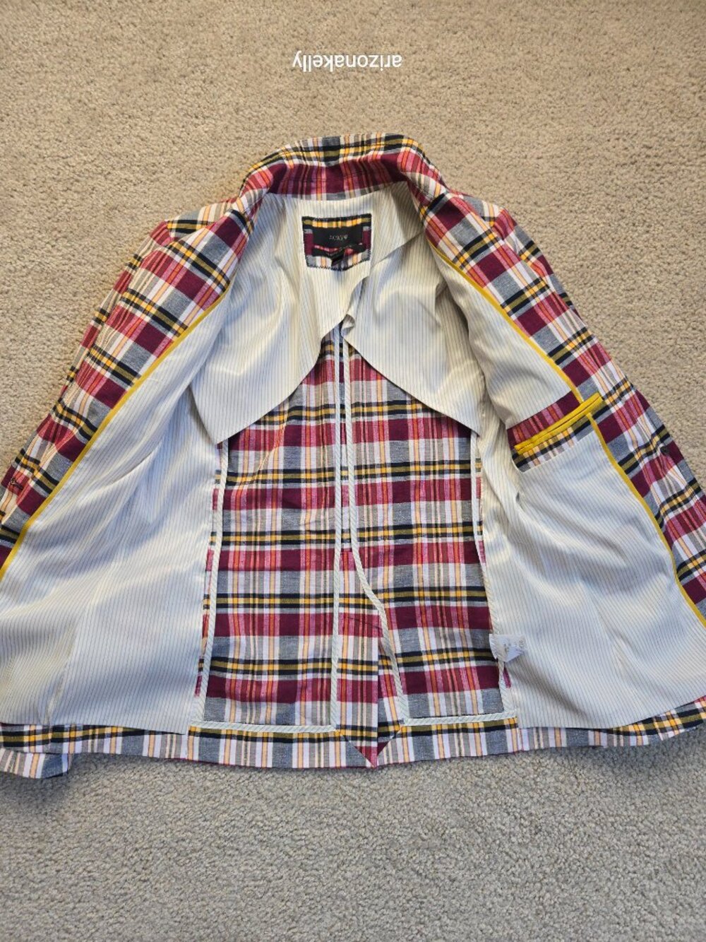 NWOT J. Crew Regent Blazer in Vintage Plaid Preppy Madras Cotton - Picture 6 of 12
